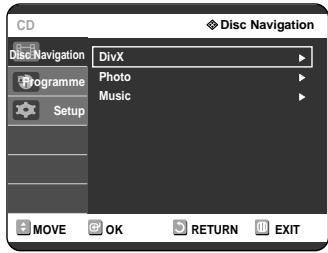 SAMSUNG DVD-R121 - Press the buttons to select the Disc Navigation, and then press the OK or button. - 1