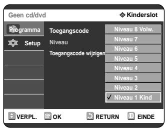 SAMSUNG DVD-R121 - Indien u uw toegangscode vergeet. - 2