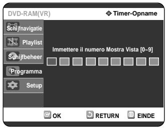 SAMSUNG DVD-R121 - Druk in de stopstand op de knop TIMER. Druk op de knappen ▲▼ om ShowView te selecteren en druk op OK of op de knop ▷. - 1