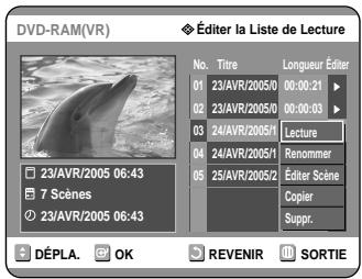 SAMSUNG DVD-R121 - Appuyez sur les touches ▲▼ pour selectionner Lecture, puis appuyez sur la touche OK. - 1