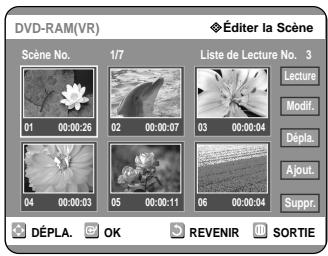 SAMSUNG DVD-R121 - Appuyez sur les touches ▲▼ pour selectionner Editor Scène, puis appuyez sur la touche OK. - 2