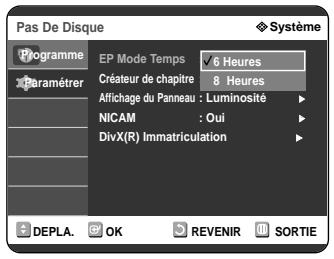 SAMSUNG DVD-R121 - Appuyez sur les boutons  pour selectionner Systeme, puis appuyez sur le bouton  ou OK. Le menu du système s'affiche. - 2