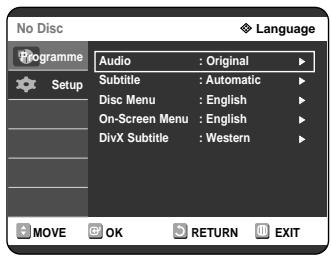 SAMSUNG DVD-R121 - Setting up the Language Options - 3