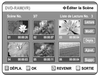 SAMSUNG DVD-R121 - Déplacer une scene (Changer une scene de position) - 2