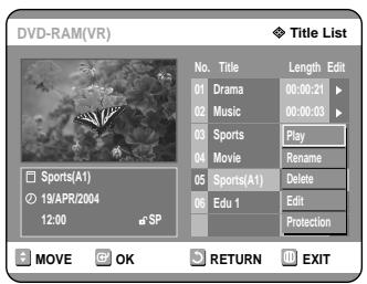 SAMSUNG DVD-R121 - Using the TITLE LIST button - 2