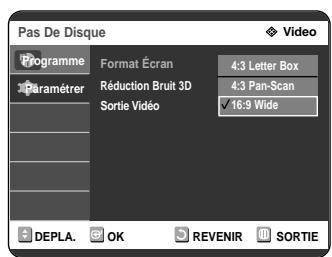 SAMSUNG DVD-R121 - Configuration des options d'affichage (Vidéo) - 4