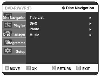 SAMSUNG DVD-R121 - With the unit in Stop mode, press the MENU button. - 1