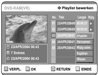 SAMSUNG DVD-R121 - Druk op de ▲▼ toetsen om Afspelen te selectoren. Druk verwolgens op de OK toets. - 1