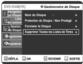 SAMSUNG DVD-R121 - Supprimer toutes les listes de titres - 6