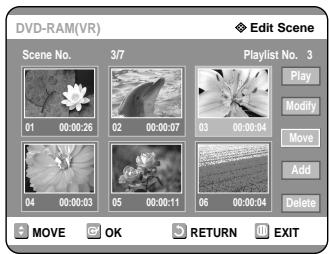 SAMSUNG DVD-R121 - Moving a Scene (Changing the Position of a Scene) - 2