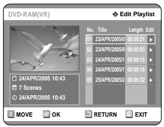 SAMSUNG DVD-R121 - With the unit in Stop mode, press the PLAY LIST button. - 1