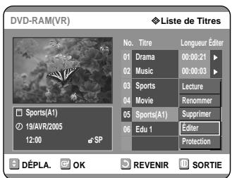 SAMSUNG DVD-R121 - Utilisation de la touche MENU - 3
