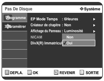 SAMSUNG DVD-R121 - Appuyez sur les boutons ▲▼ pour selectionner Système, puis appuyez sur le bouton ▷ ou OK. - 2