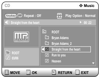 SAMSUNG DVD-R121 - Press the buttons to select the Music, and then press the OK or button. - 1