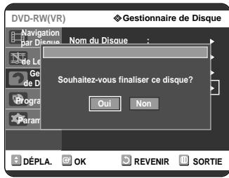 SAMSUNG DVD-R121 - Finaliser un disque - 7