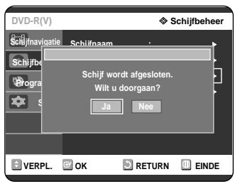SAMSUNG DVD-R121 - Druk op de ▲▼ toets om Schijf Afsluiten te selecteren. Druk verwolgens op de OK of ▷toets. - 4