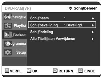 SAMSUNG DVD-R121 - Druk op de OK of de toets en cervolgens op de toets om Beveiligd te selectoren. - 1
