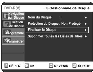 SAMSUNG DVD-R121 - Finaliser un disque - 6