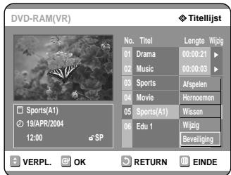 SAMSUNG DVD-R121 - Druk op de knoppen om Beveiliging te selecteren en druk op OK of op de knop . - 1