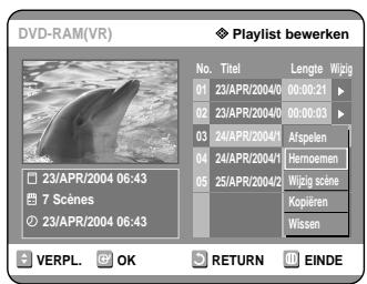 SAMSUNG DVD-R121 - Druk op de ▲▼ toetsen om Hernoemen te selecteren en druk verrolgens op de OK toets. - 1