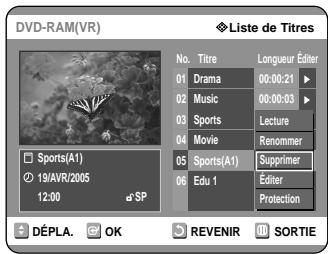 SAMSUNG DVD-R121 - Utilisation de la touche MENU - 3