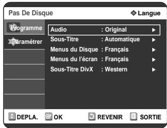 SAMSUNG DVD-R121 - Configuration des options de langue - 3