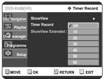 SAMSUNG DVD-R121 - Press the buttons to select ShowView Extended, then press the OK or button - 1