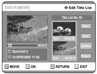 SAMSUNG DVD-R121 - Press the OK button at the Delete. - 1