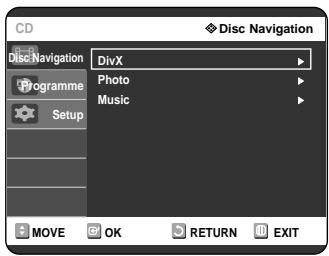 SAMSUNG DVD-R121 - Press the buttons to select the Disc Navigation, and then press the OK or button. - 1