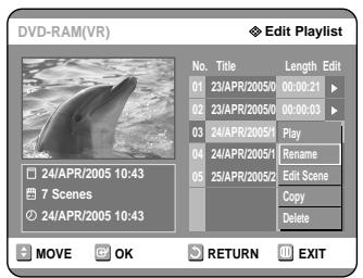 SAMSUNG DVD-R121 - Press the buttons to select Rename, then press the OK button. - 1