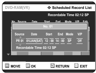 SAMSUNG DVD-R121 - Deleting the Scheduled Record List - 4