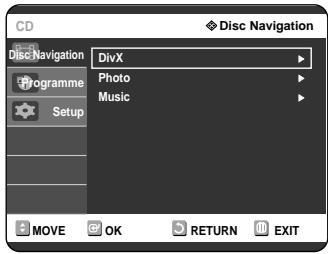 SAMSUNG DVD-R121 - Press the buttons to select the Disc Navigation, and then press the OK or button. - 1