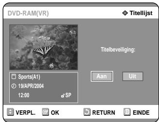SAMSUNG DVD-R121 - Druk op de knoppen om Beveiliging te selecteren en druk op OK of op de knop . - 2