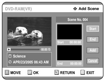 SAMSUNG DVD-R121 - Adding a Scene - 2