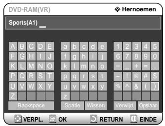 SAMSUNG DVD-R121 - Selecteer de gewenste tekens met de ▲▼ toetsen en druk op de OK toets. - 1