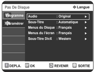 SAMSUNG DVD-R125P - Configuration des options de langue - 3