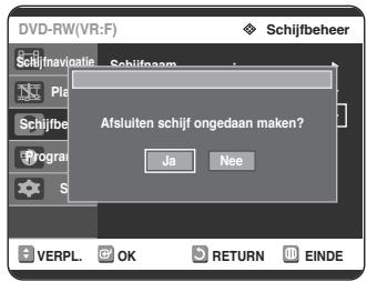 SAMSUNG DVD-R125P - Druk op de ▲▼ toets om Afsluiten Schijf Ongedaan Maken te selecteren en druk verwolgens op de OK of ▷ toets. - 1