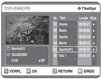 SAMSUNG DVD-R125P - Druk op de toeansen om Aan te selecteren en druk verrolgens op de OK toets. Het slot (symbool bij de titel in het informatievenster) is nu gesloten. (a^ b) - 1