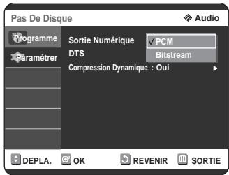 SAMSUNG DVD-R125P - Configuration des options audio - 4