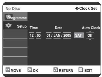 SAMSUNG DVD-R125P - Setting the Clock - 4