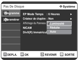 SAMSUNG DVD-R125P - Configuration des options d'affichage en façade - 4