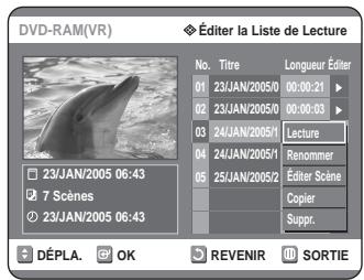 SAMSUNG DVD-R125P - Appuyez sur les touches ▲▼ pour selectionner Lecture, puis appuyez sur la touche OK. - 1