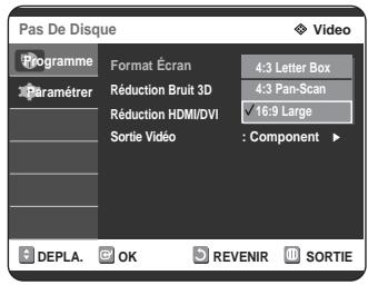 SAMSUNG DVD-R125P - Configuration des options d'affichage (Vidéo) - 4