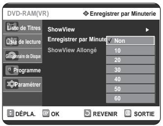 SAMSUNG DVD-R125P - Appuyez sur les touches pour sélectionner ShowView Allongé. - 1