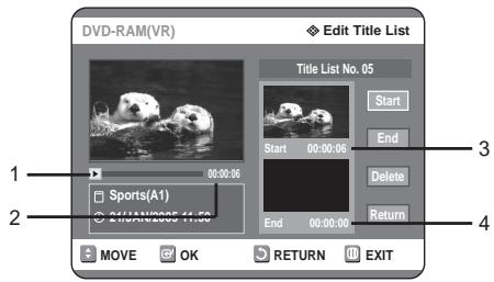 SAMSUNG DVD-R125P - Using the TITLE LIST button - 5