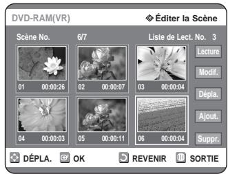SAMSUNG DVD-R125P - Déplacer une scene (Changer une scene de position) - 3