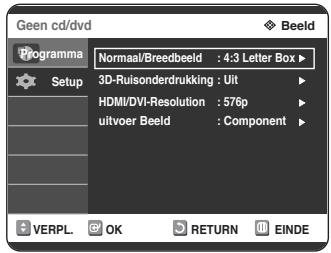 SAMSUNG DVD-R125P - De beeldopties (video) instellen - 3