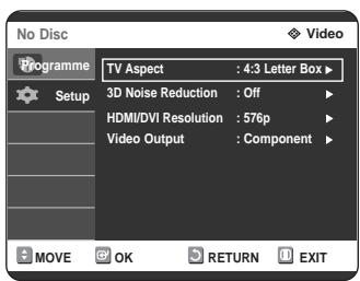 SAMSUNG DVD-R125P - Setting up Video Output Options - 3