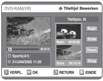 SAMSUNG DVD-R125P - Druk op OK bij Wissen. - 1