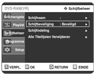SAMSUNG DVD-R125P - Druk op de OK of de toets en verrolgens op de toets om Beveiligd te selecteren. - 1